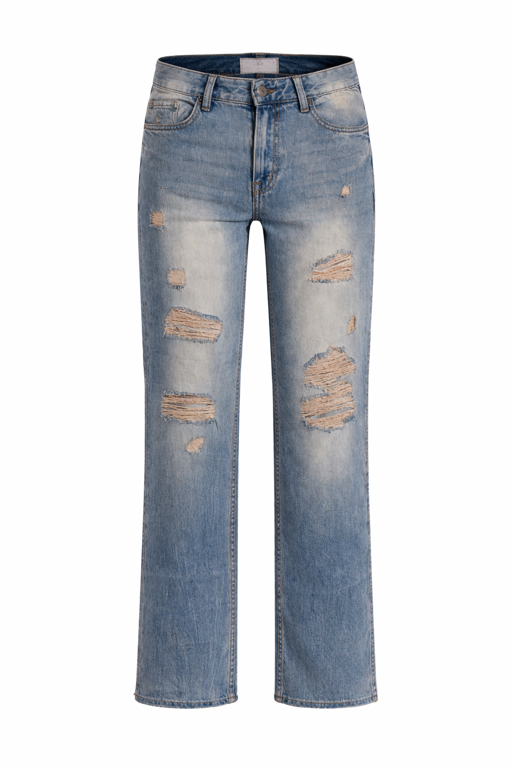 Peach Heritage Wash Ripped Denim-UNISEX