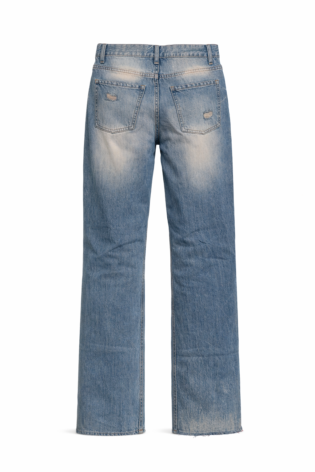 Peach Heritage Wash Ripped Denim-UNISEX