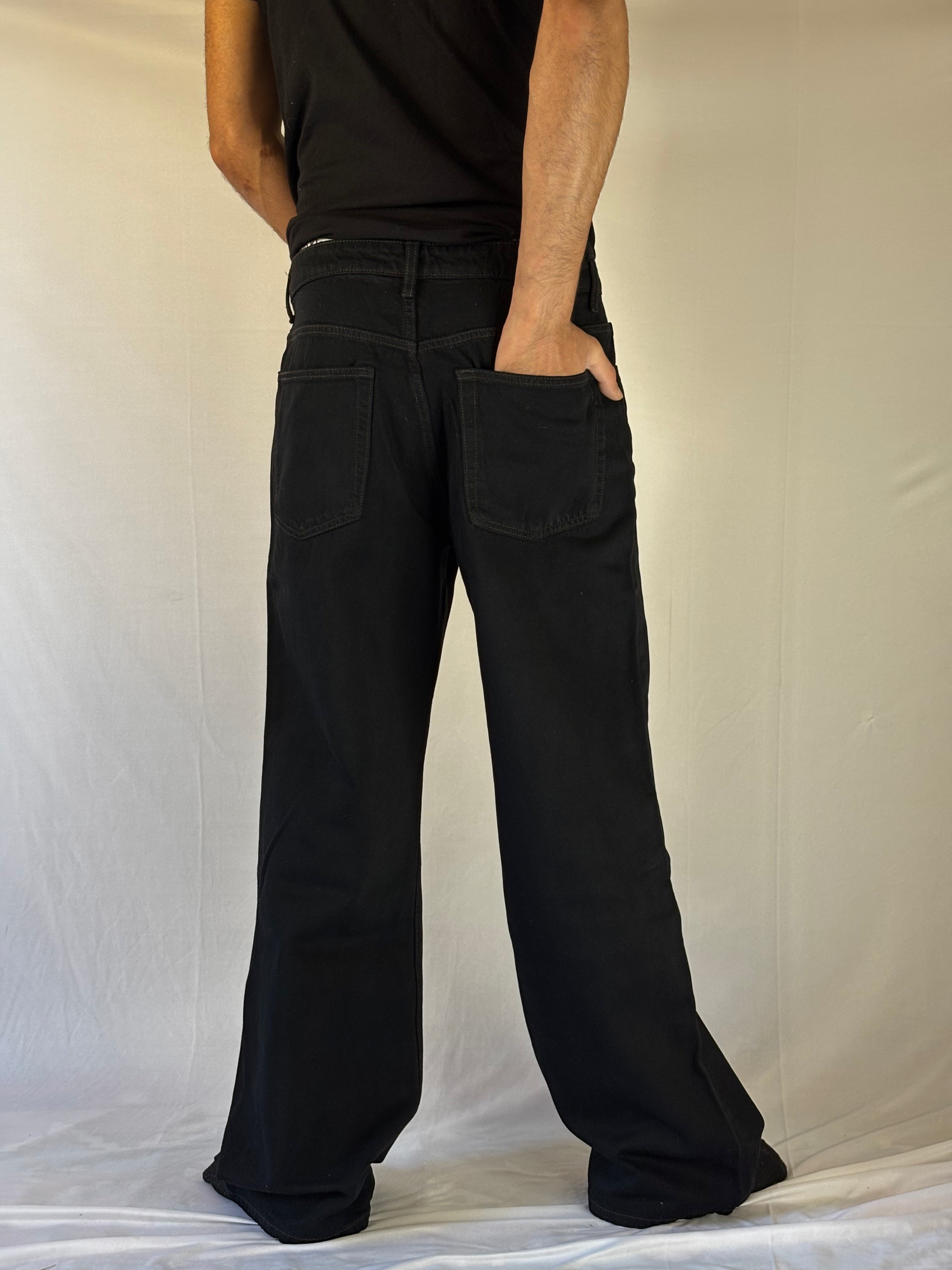 Core Black Straight-Wide Denim