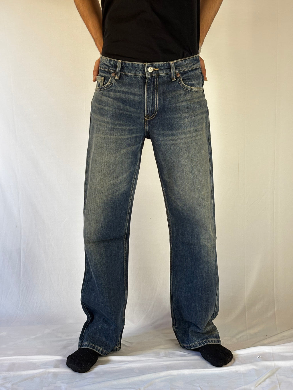 Vintage Fade Straight-Leg Jeans Blue Tint