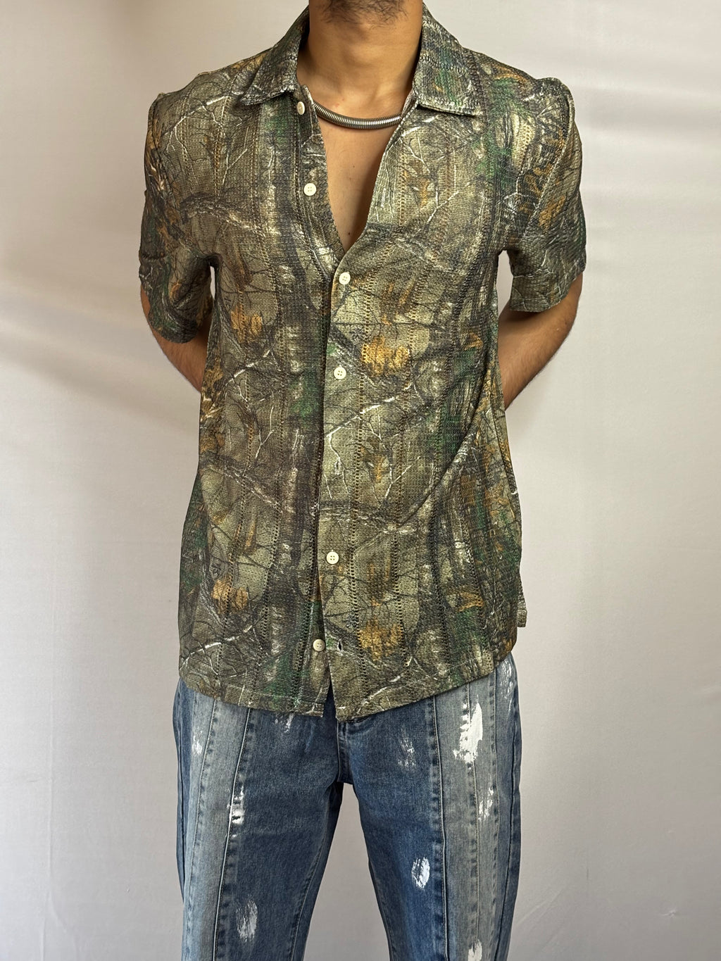 Camo Crochet Summer Shirt - EXCLUSIVE
