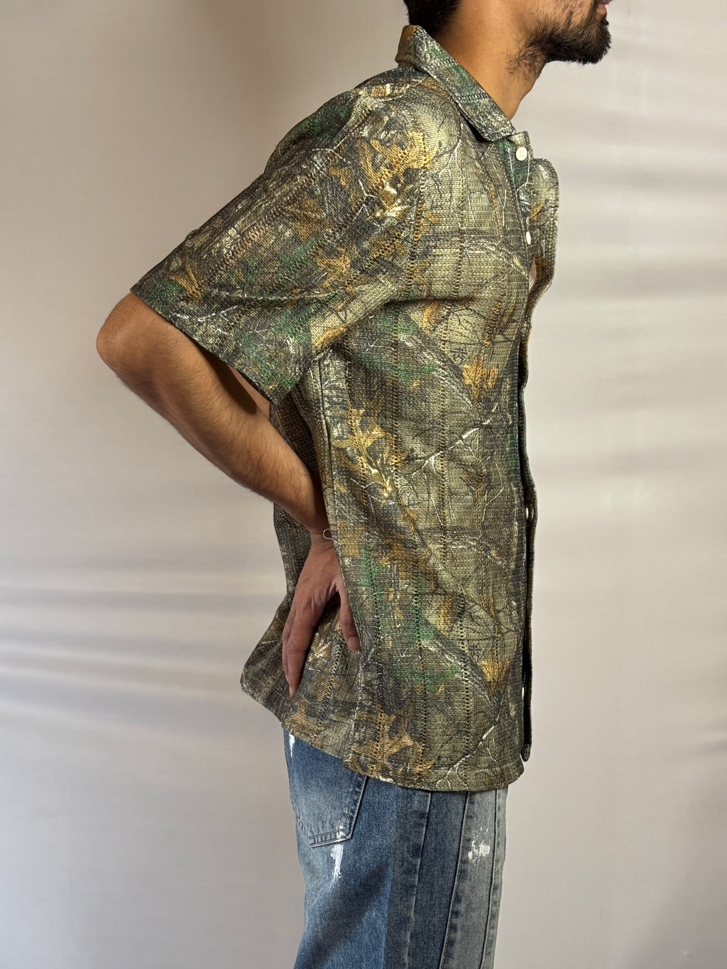 Camo Crochet Summer Shirt - EXCLUSIVE