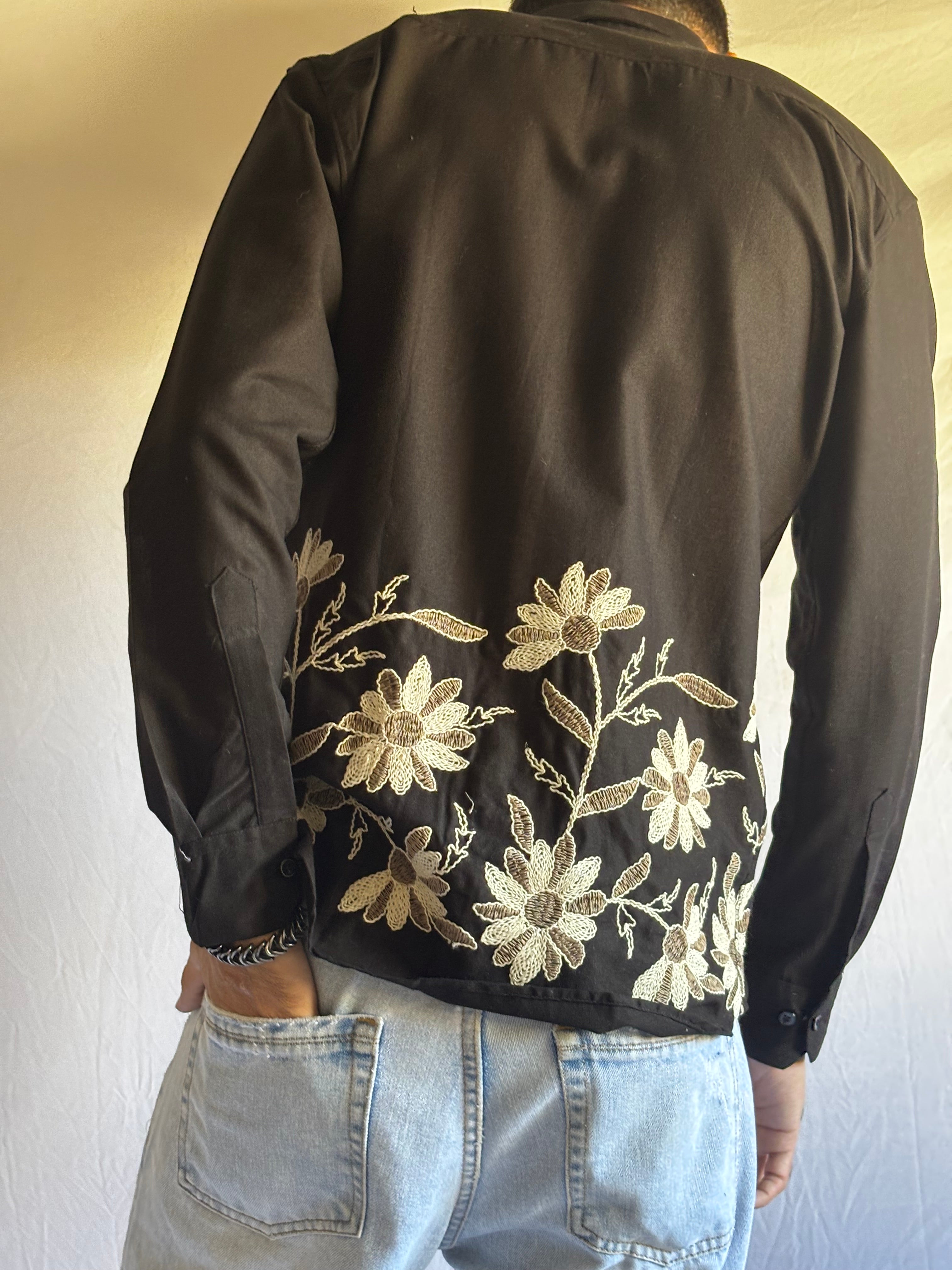 Noir Floral Hem Shirt
