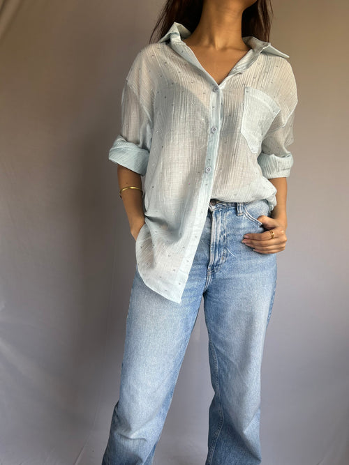 Bow printed Sheer Shirt