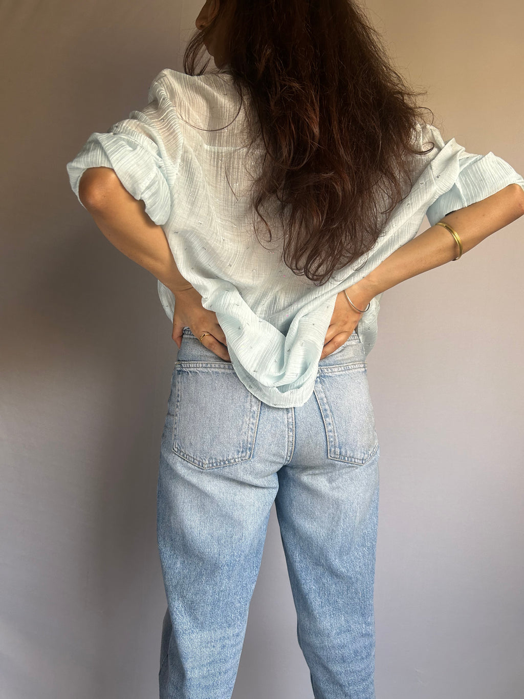 Bow printed Sheer Shirt