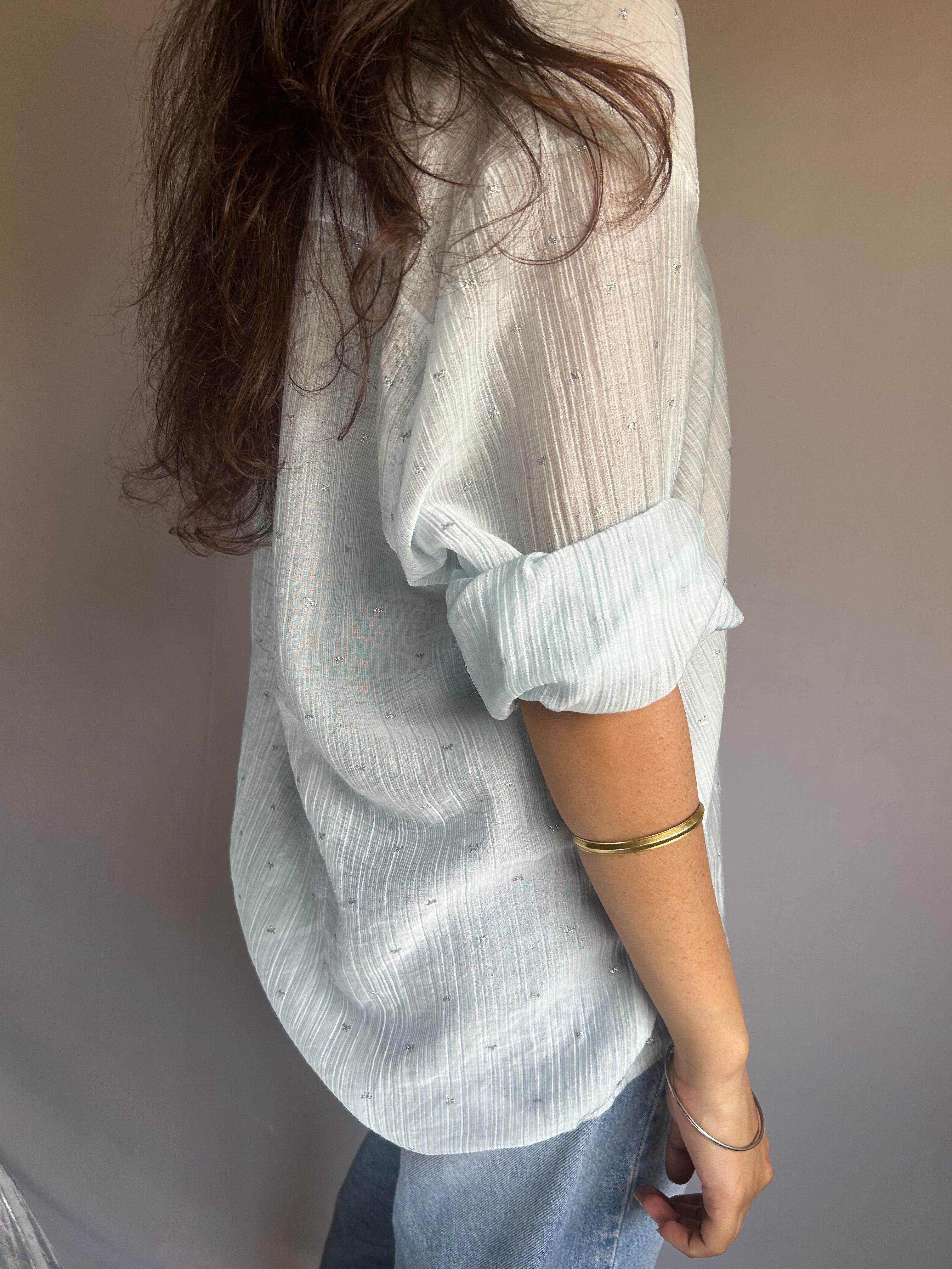 Bow printed Sheer Shirt