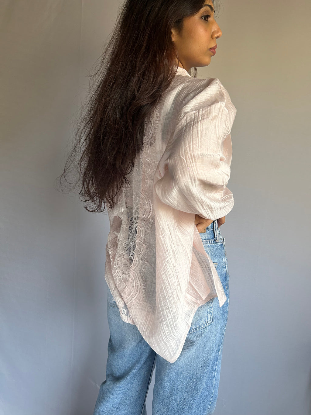 Lace Back Sheer