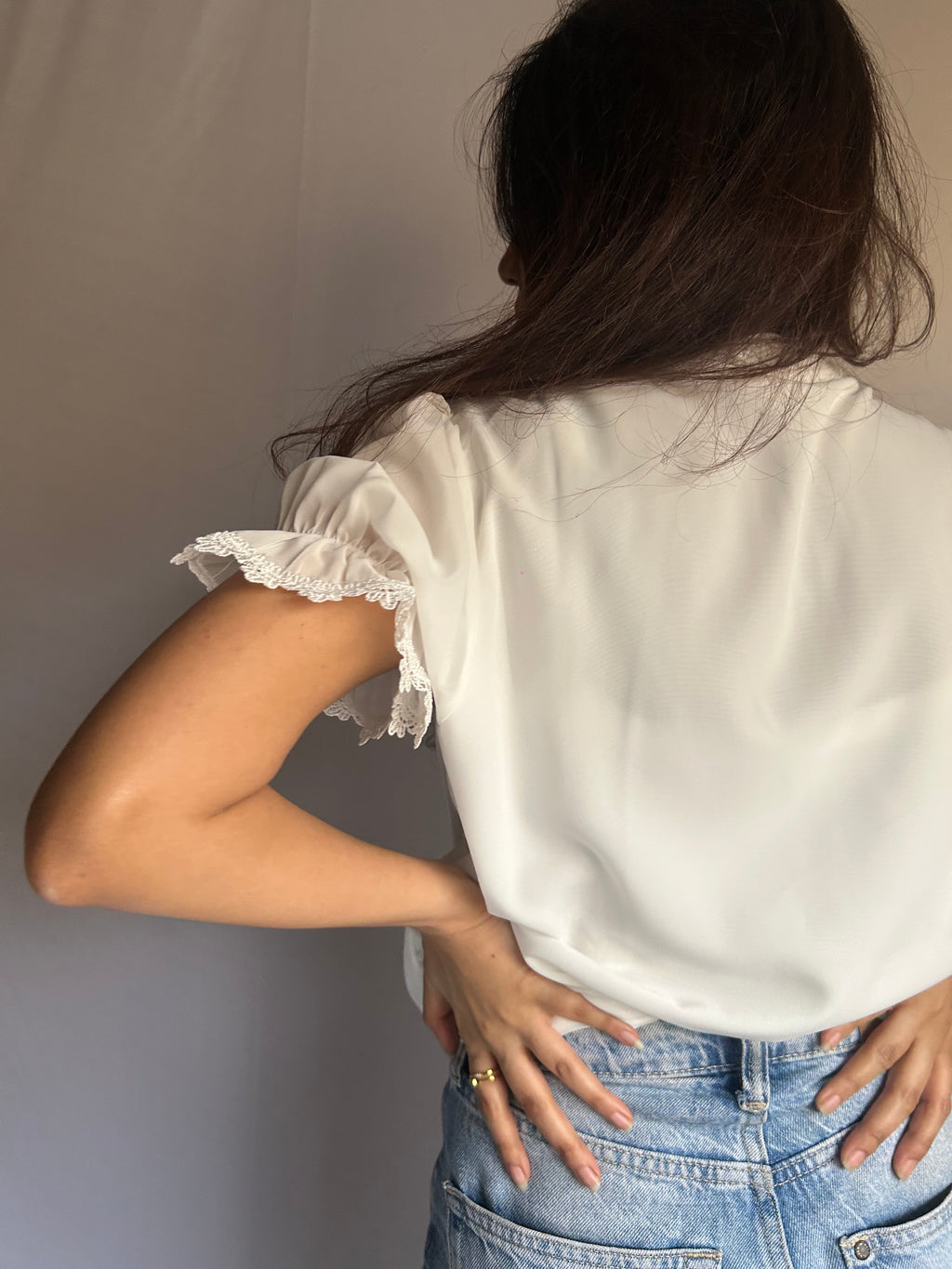 Pearl Whisper Ruffle Blouse
