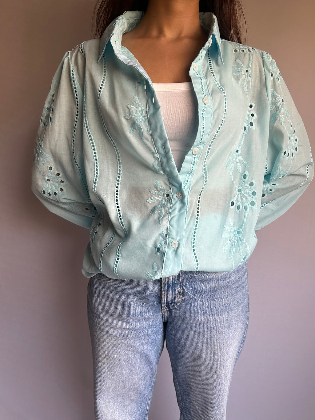Aqua Breeze Embroidered Shirt