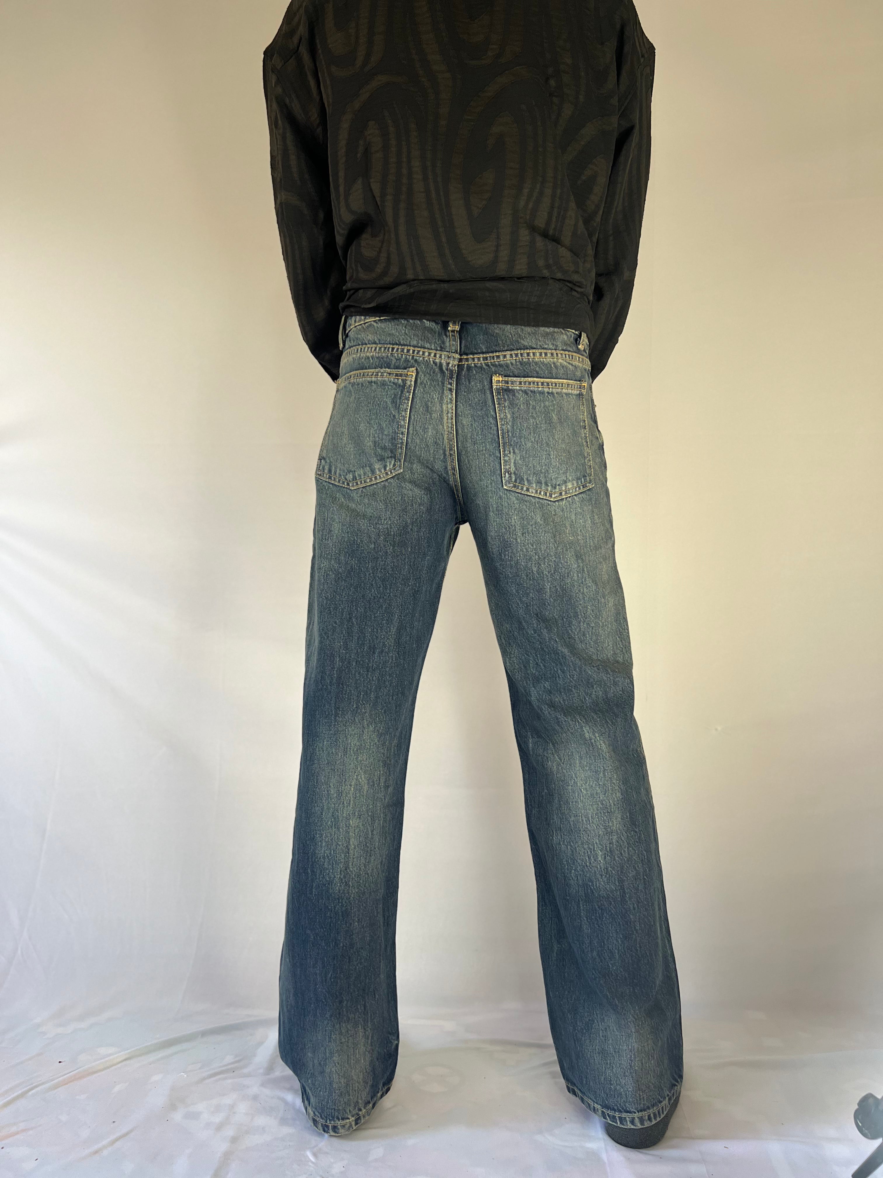 Vintage Wash Straight-Leg Jeans