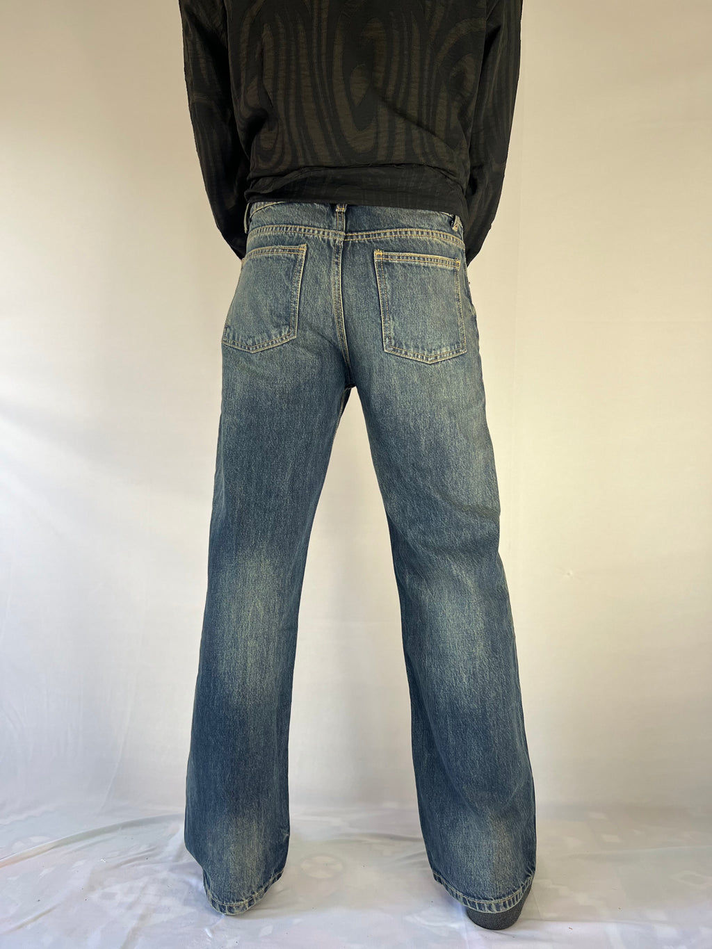 Vintage Wash Straight-Leg Jeans