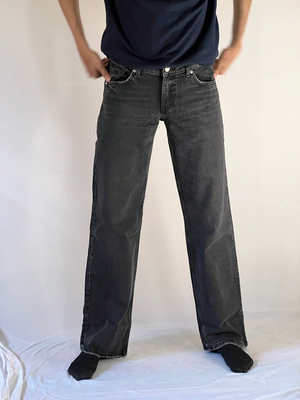 Graphite Straight-Leg Denim