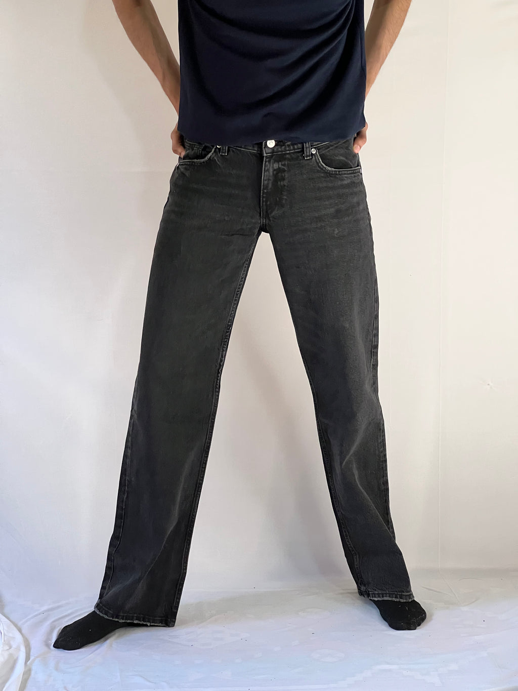 Graphite Straight-Leg Denim