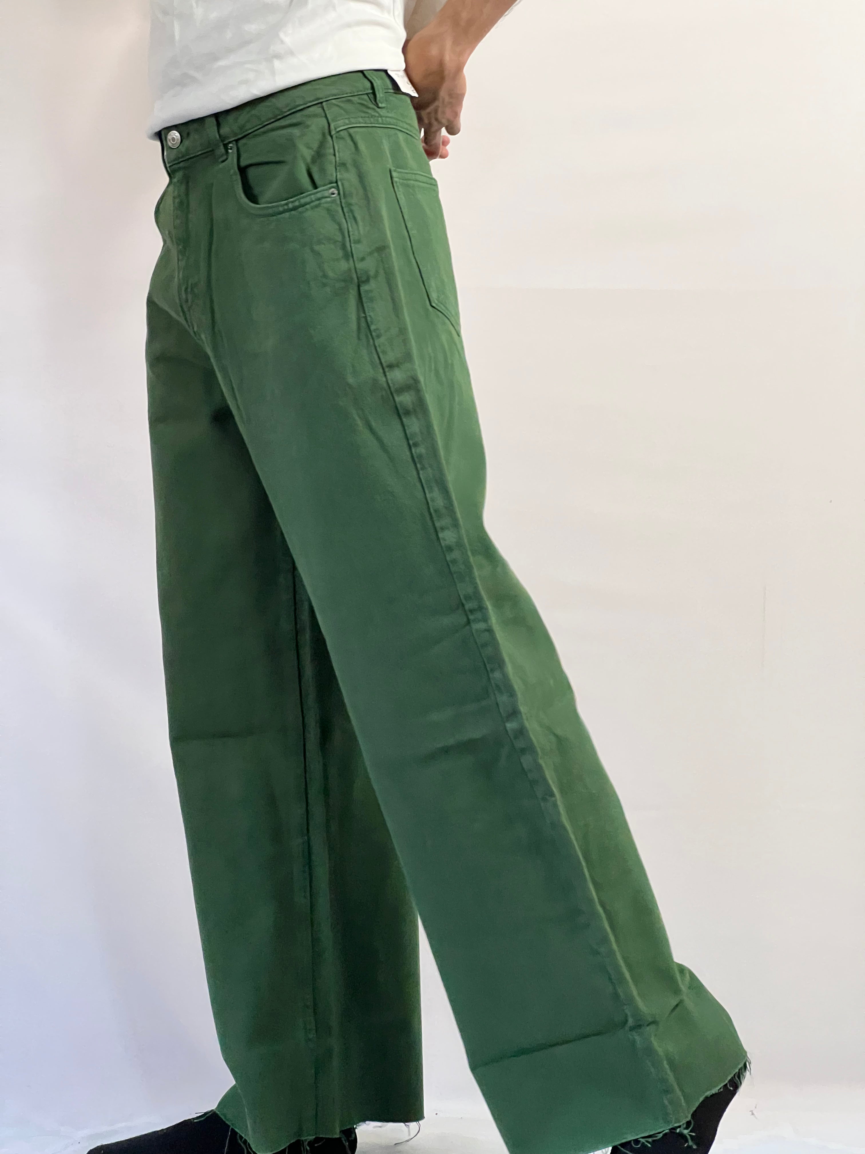 Vintage Forest Wide-Leg Denim