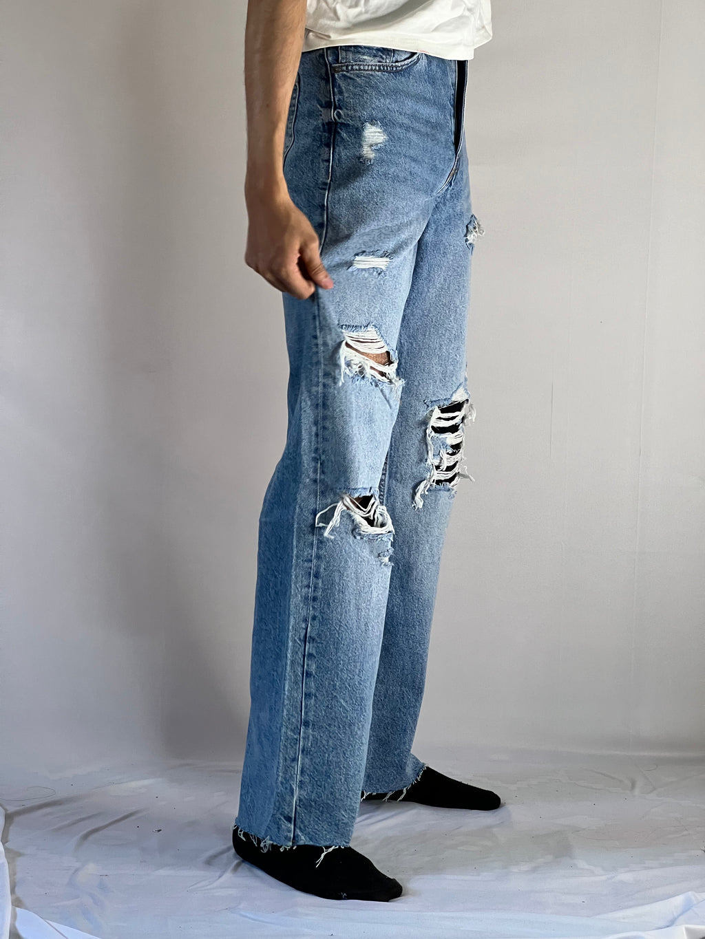 Rebel Cut Distressed Jeans