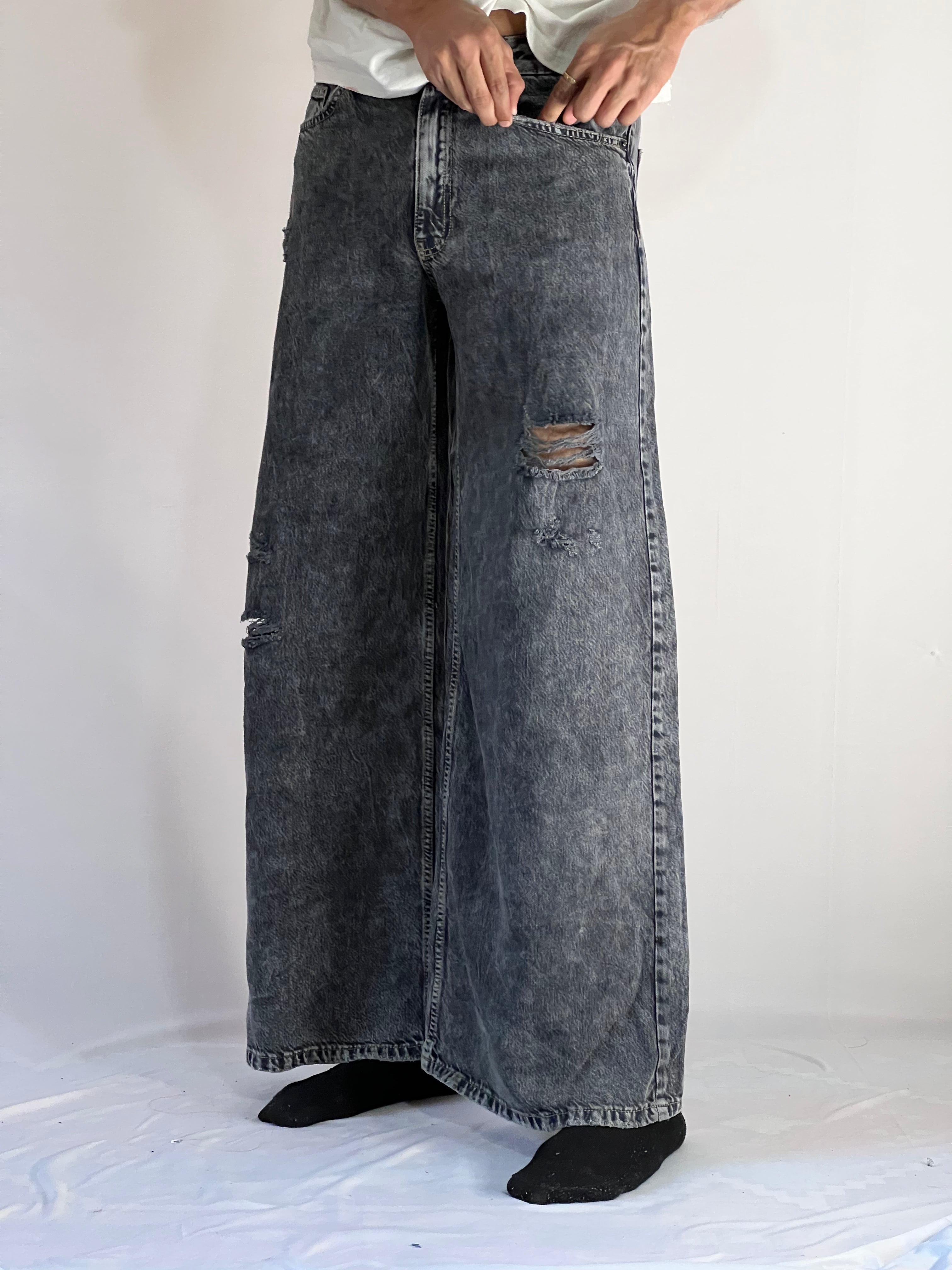 Vintage Acid Wash Wide Jeans