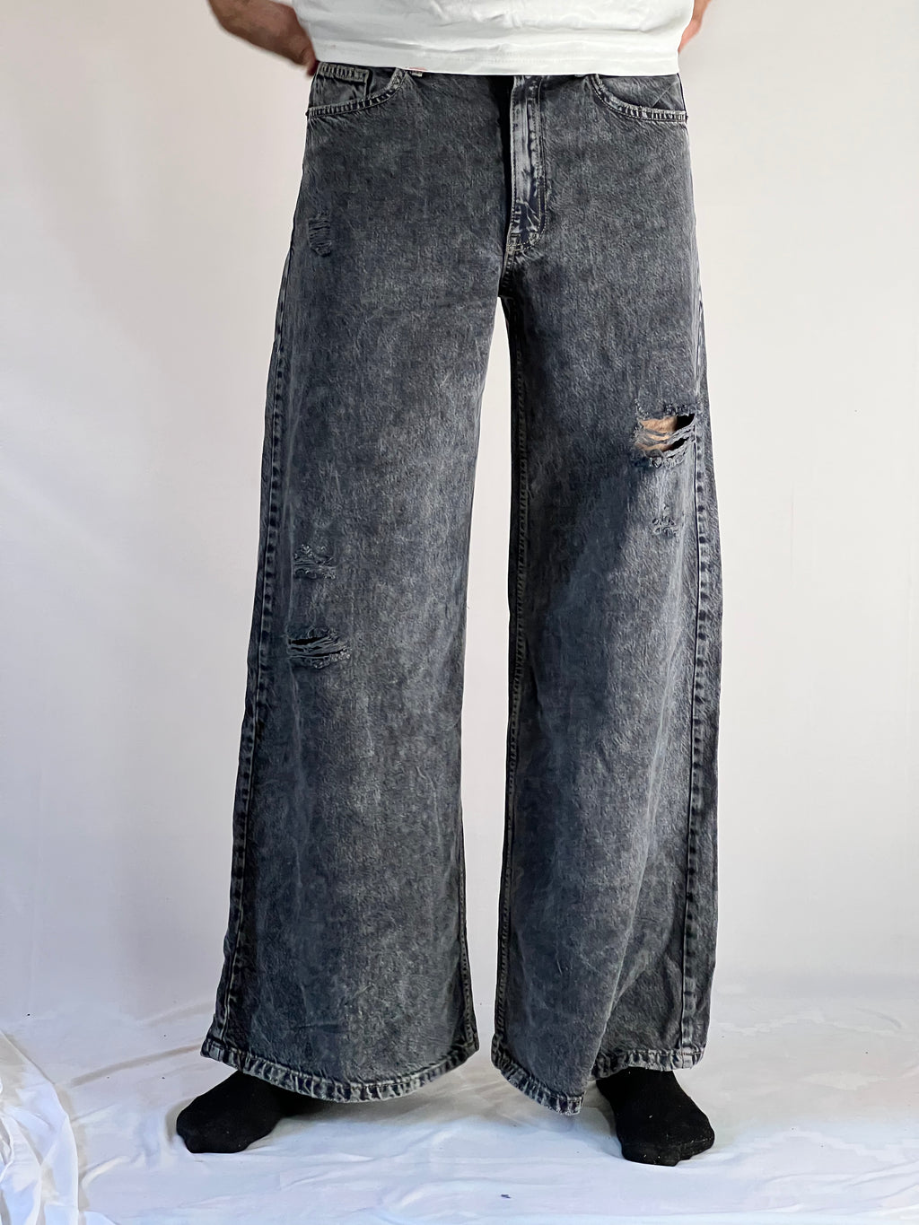 Vintage Acid Wash Wide Jeans