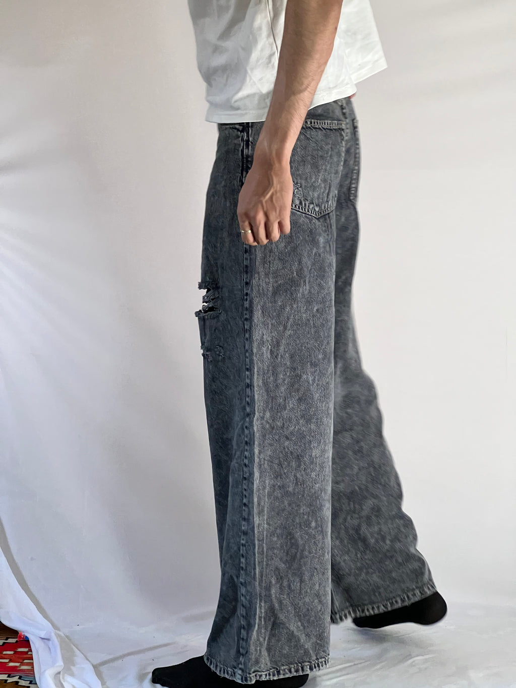 Vintage Acid Wash Wide Jeans