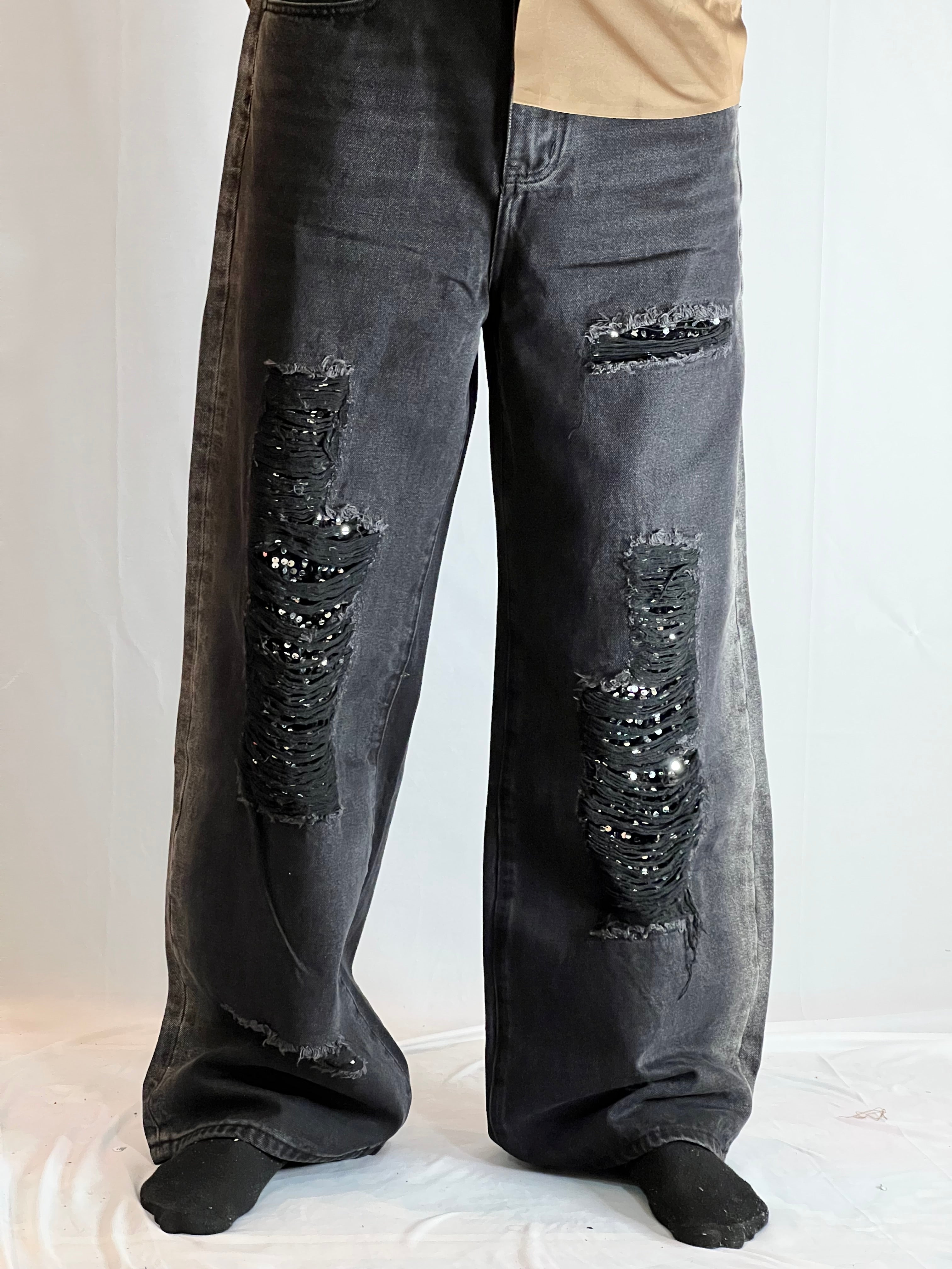 Shadow Luxe Distressed Denim-UNISEX