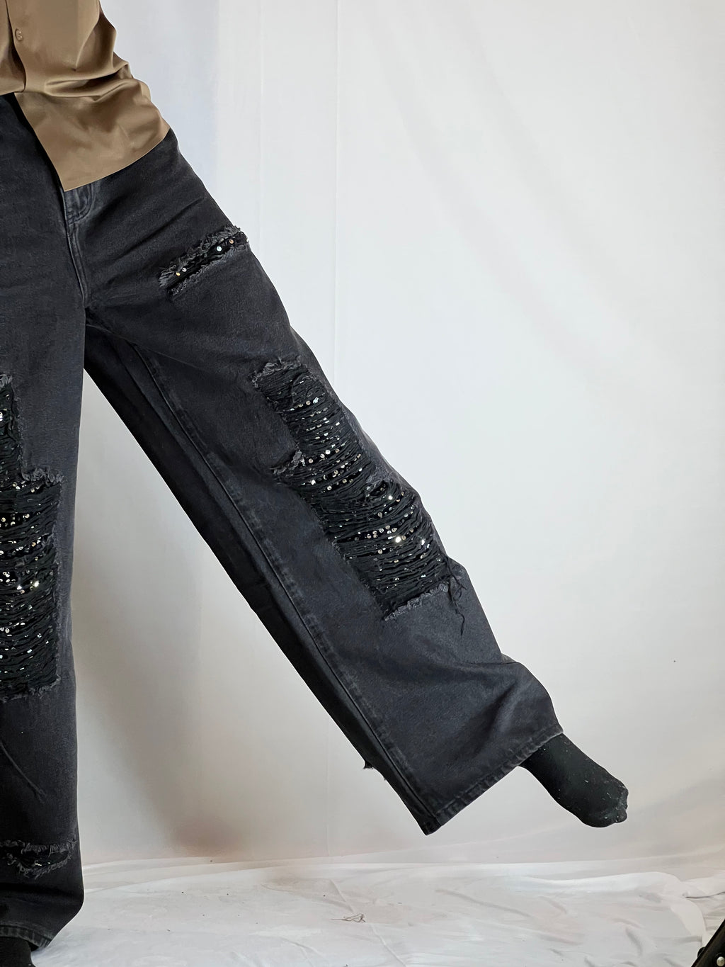 Shadow Luxe Distressed Denim-UNISEX