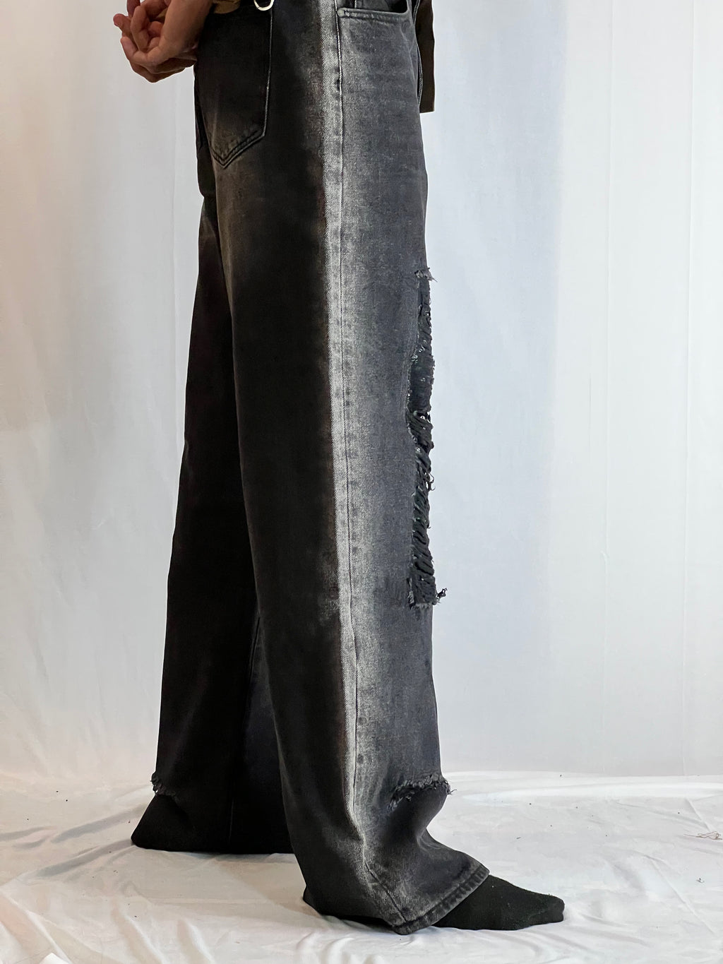 Shadow Luxe Distressed Denim-UNISEX