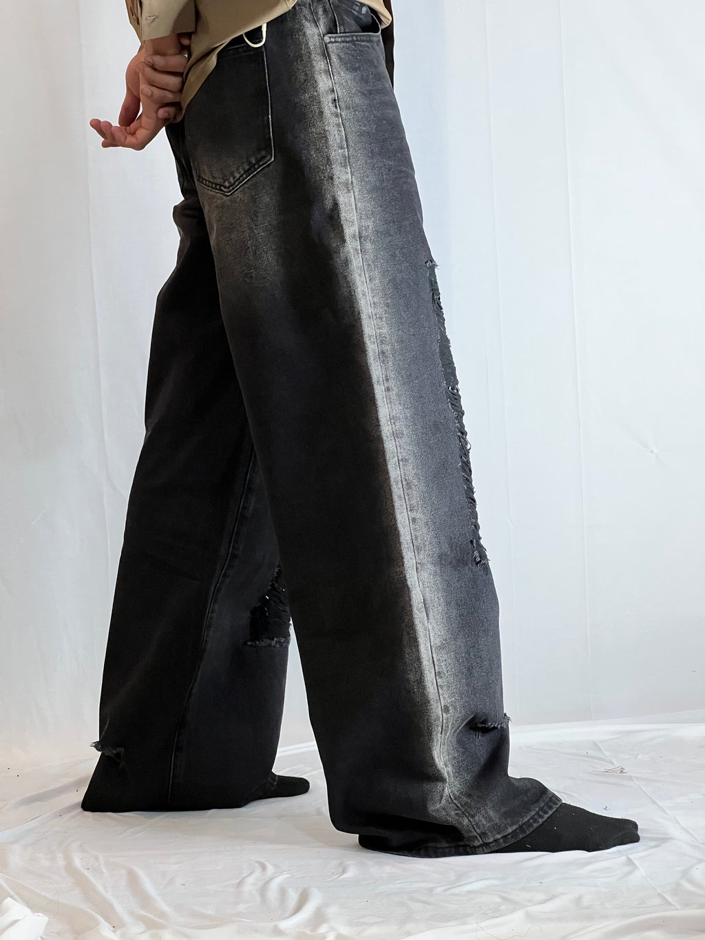 Shadow Luxe Distressed Denim-UNISEX